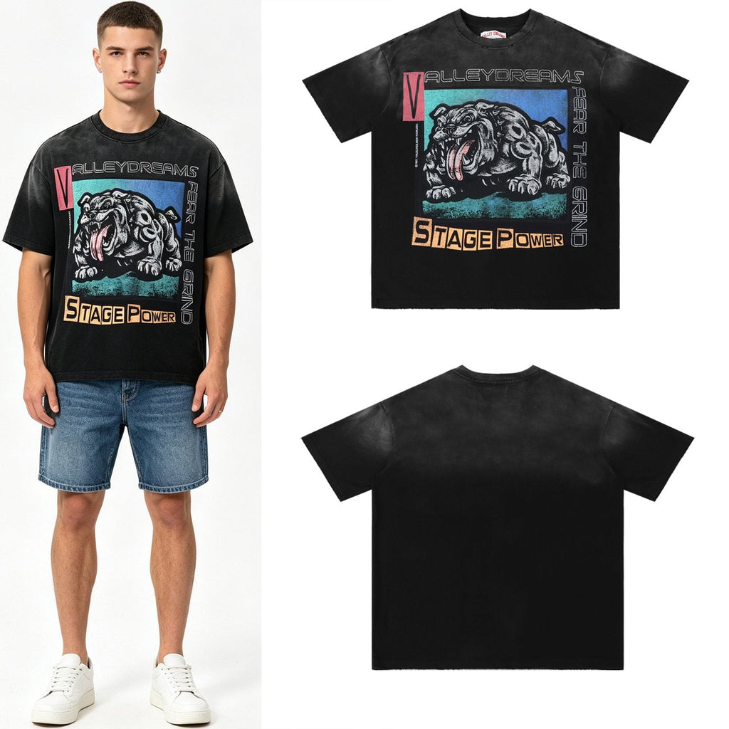 Valley Dreams Stage Power Bulldog Graphic T-Shirt — context