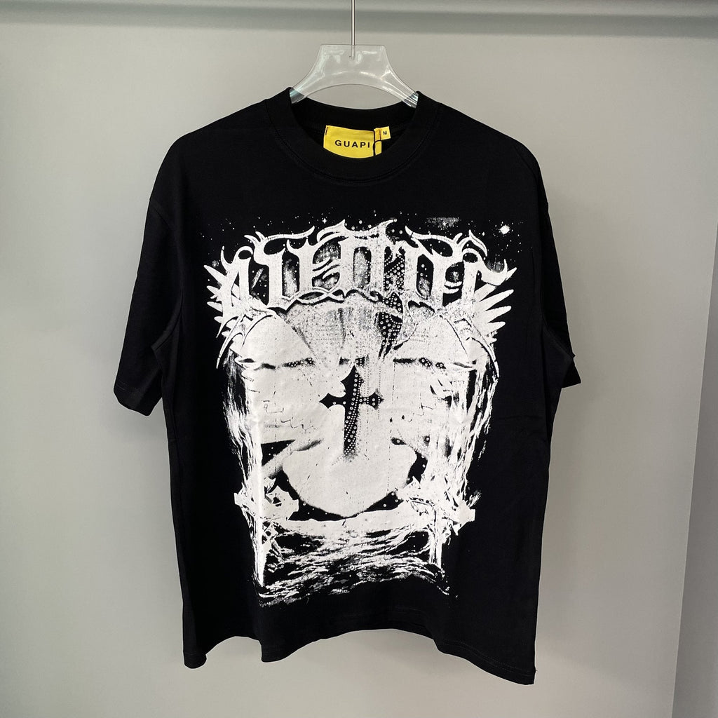 GUAPI Distressed Rhinestone Graphic T-Shirt — hero