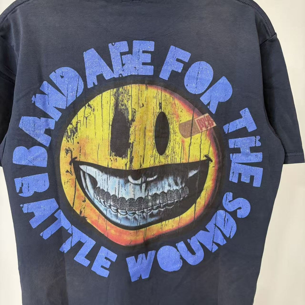 Rough Play Bandage Smile Graphic T-Shirt — detail