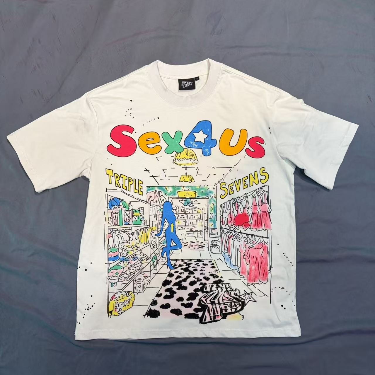 TRIPLE SEVENS Front & Back Graphic T-Shirt — hero