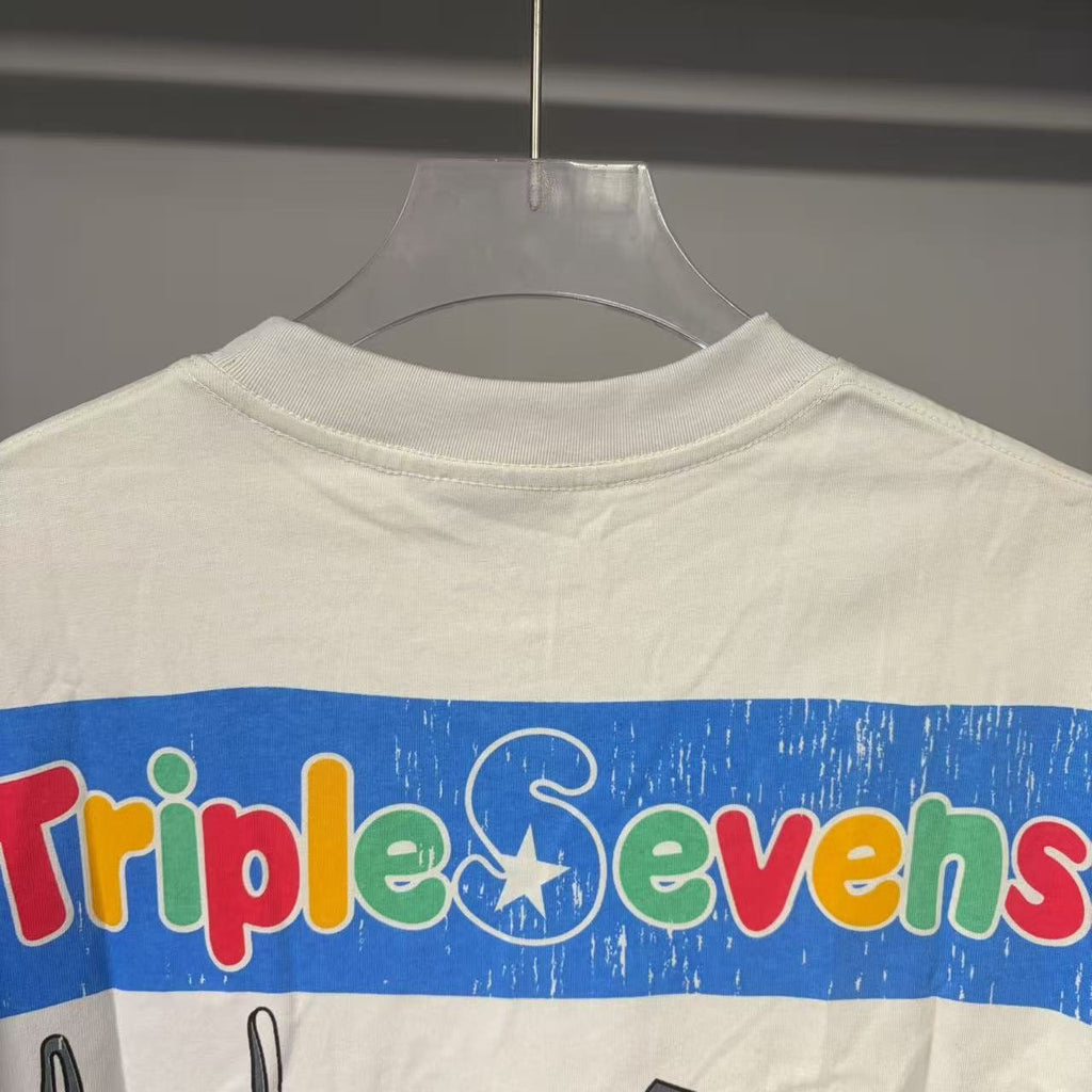 TRIPLE SEVENS Front & Back Graphic T-Shirt — detail