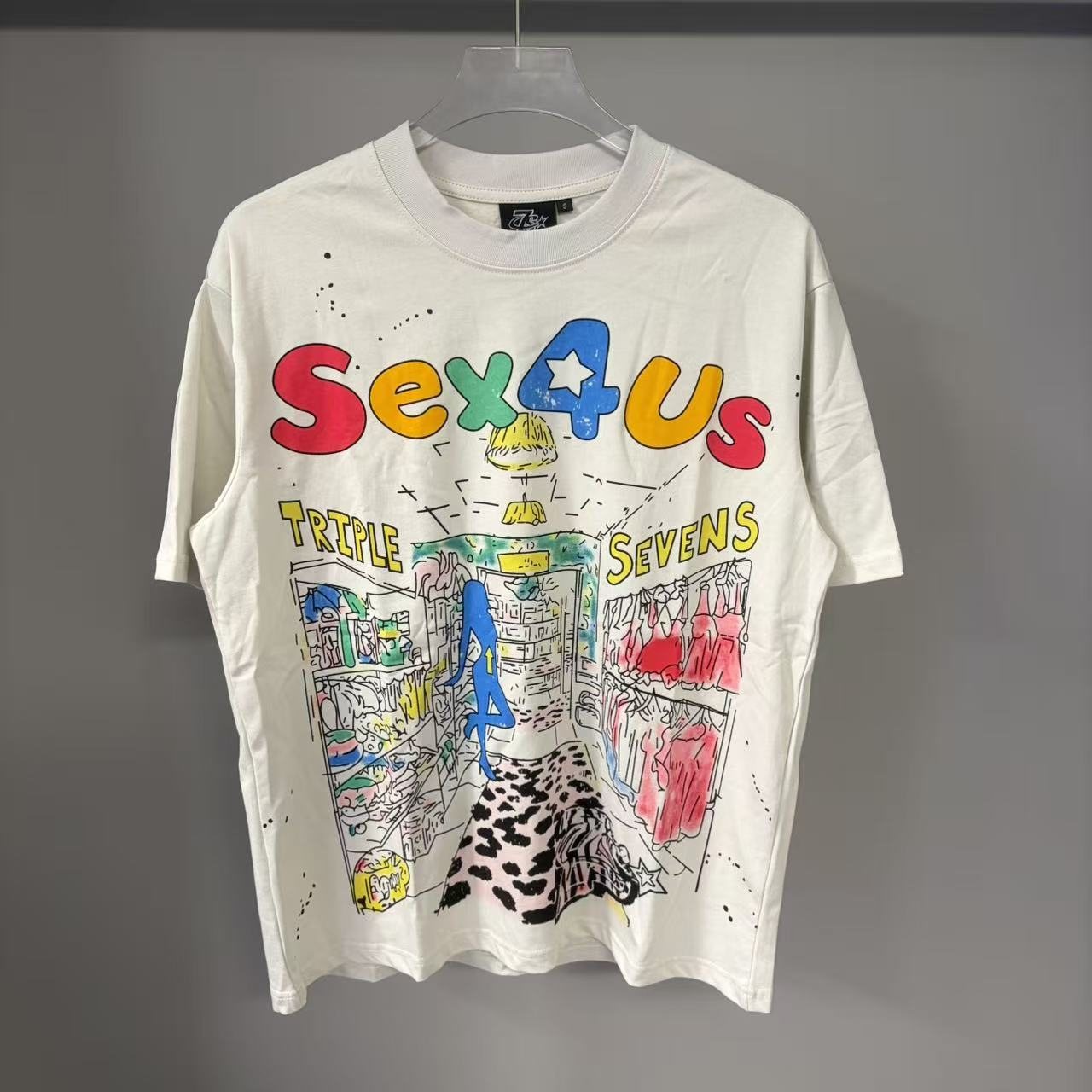 TRIPLE SEVENS Front & Back Graphic T-Shirt — front