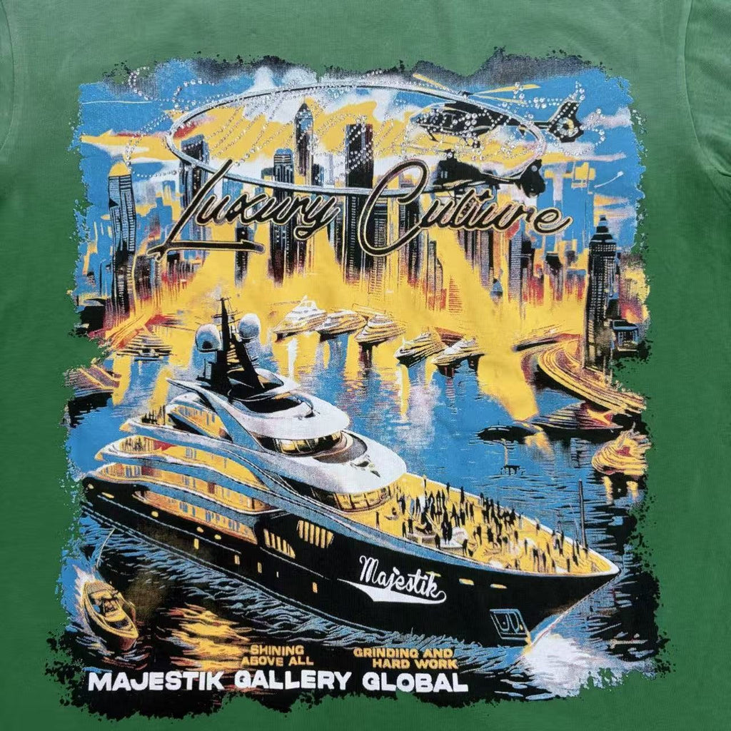 MAJESTIK Luxury Culture Yacht Graphic T-Shirt — detail