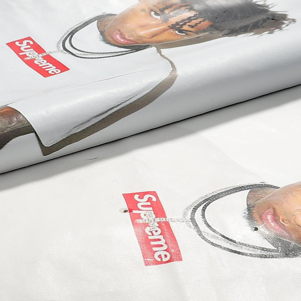 Supreme Rapper Portrait Graphic Short-Sleeve T-Shirt — fabric_closeup