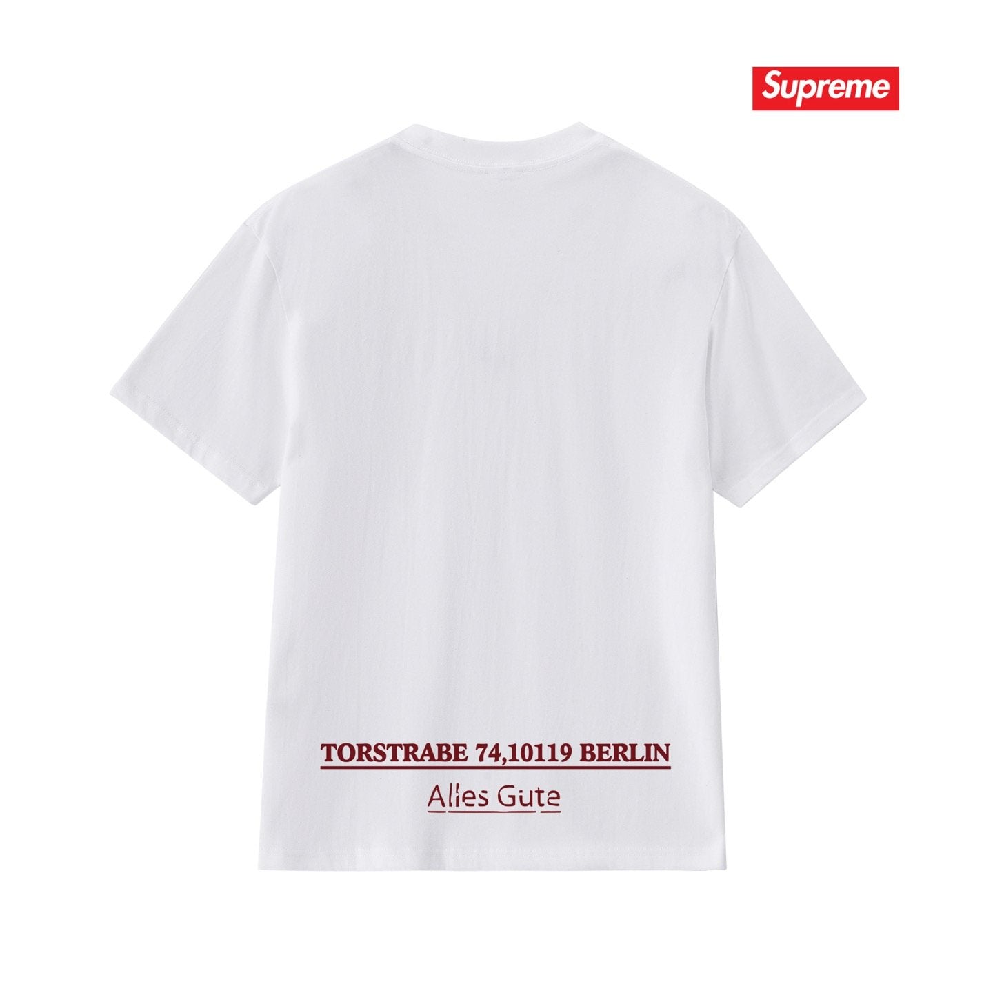 Supreme White Front & Back Graphic T-Shirt — back