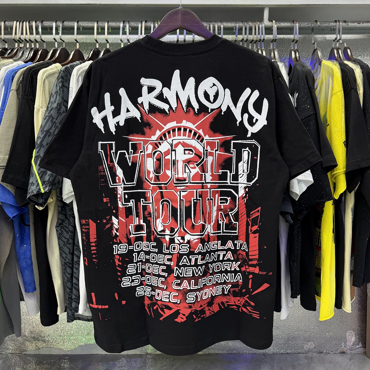 HARMONY Statue of Liberty World Tour Graphic T-Shirt — context