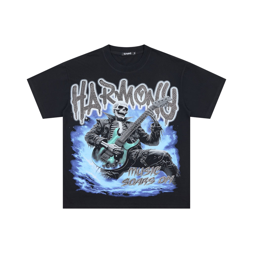 HARMONY Guitar Skeleton Graphic T-Shirt — hero