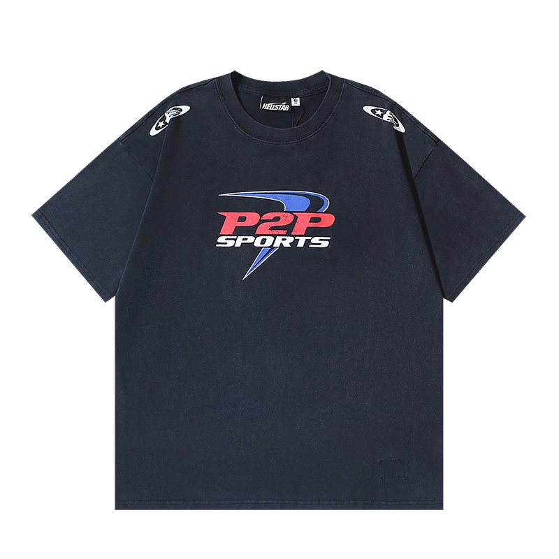 Hellstar P2P Sports Washed Black Graphic T-Shirt — hero