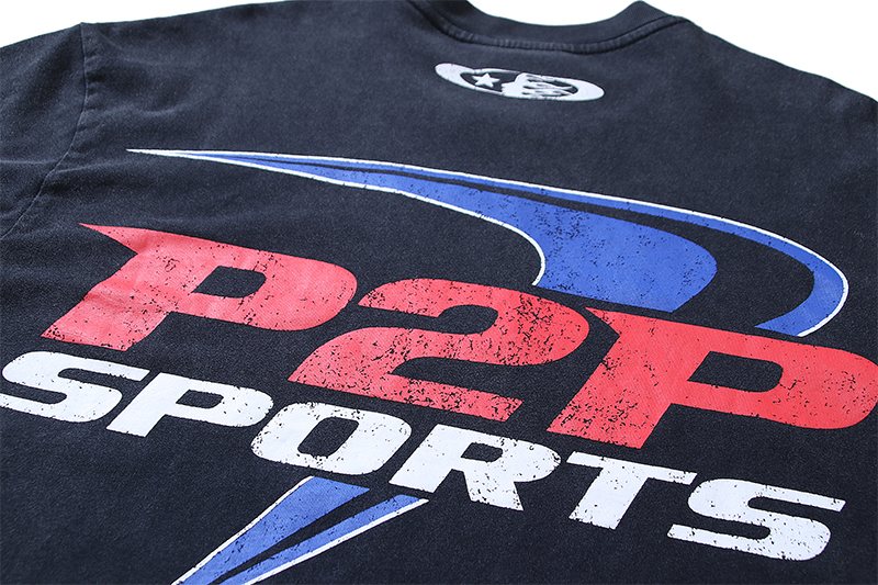 Hellstar P2P Sports Washed Black Graphic T-Shirt — detail