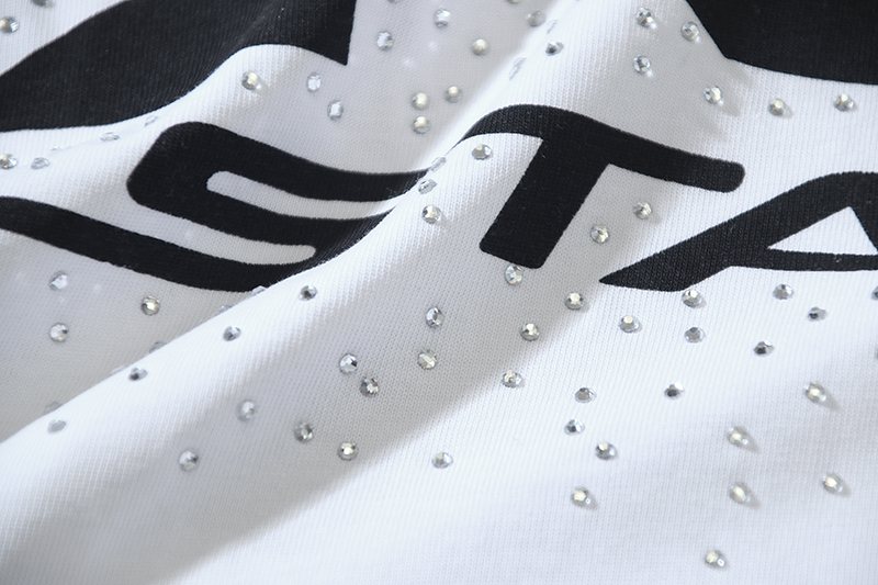 Hellstar Rhinestone Flame Graphic T-Shirt — detail