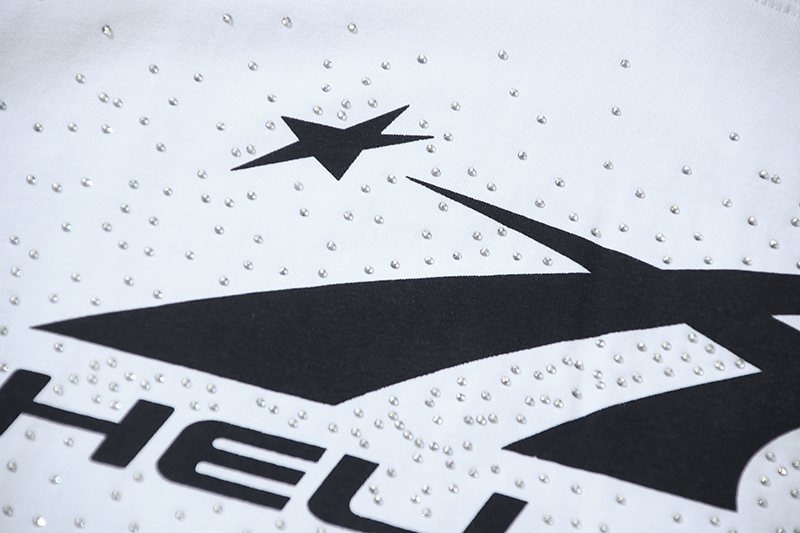 Hellstar Rhinestone Flame Graphic T-Shirt — detail