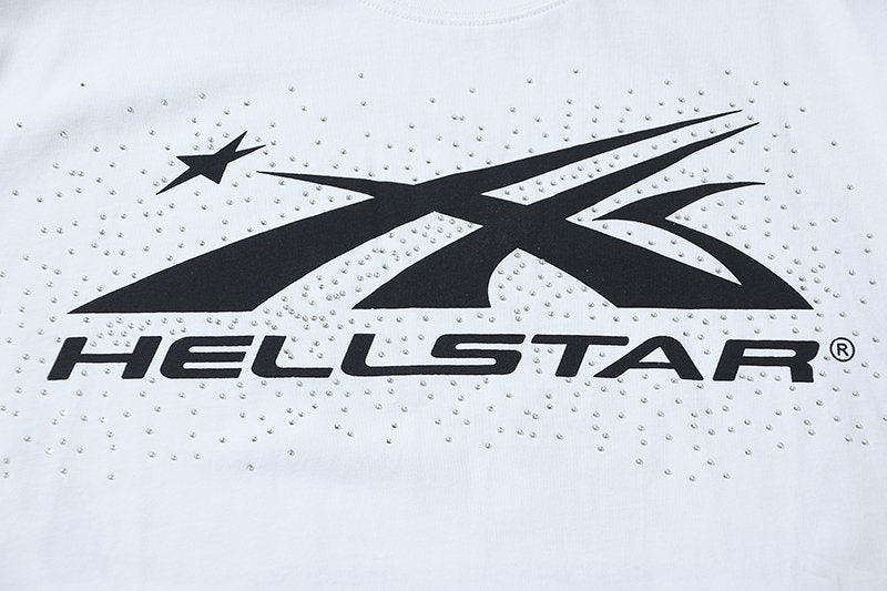 Hellstar Rhinestone Flame Graphic T-Shirt — detail