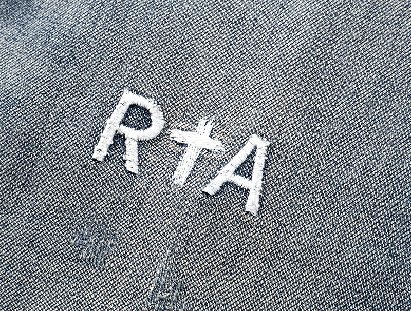 R+A Distressed Washed Blue Jeans — detail