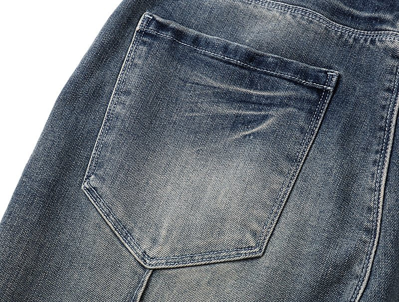 R+A Distressed Washed Blue Jeans — detail