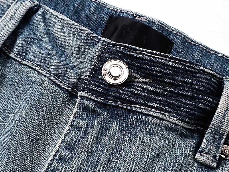 R+A Light Blue Distressed Jeans — detail