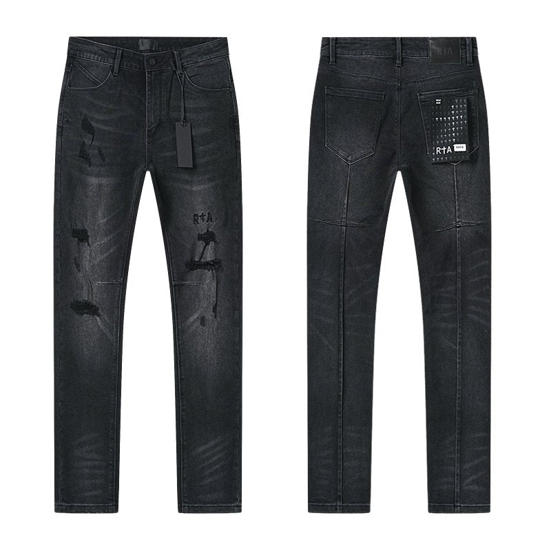 R+A Washed Distressed Black Jeans — hero