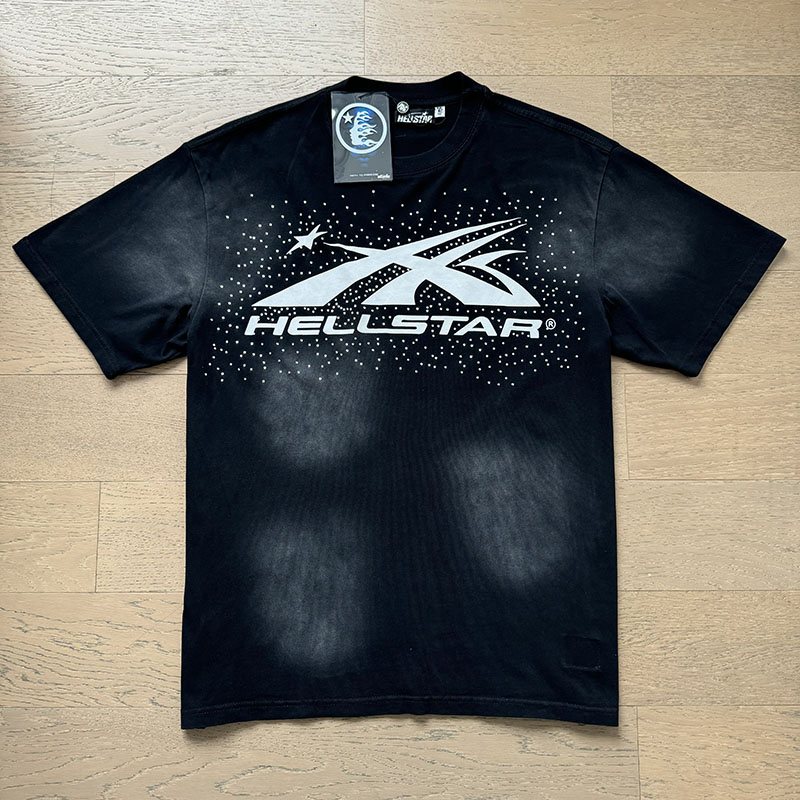 Hellstar Washed Black Head & Flame Graphic T-Shirt — hero