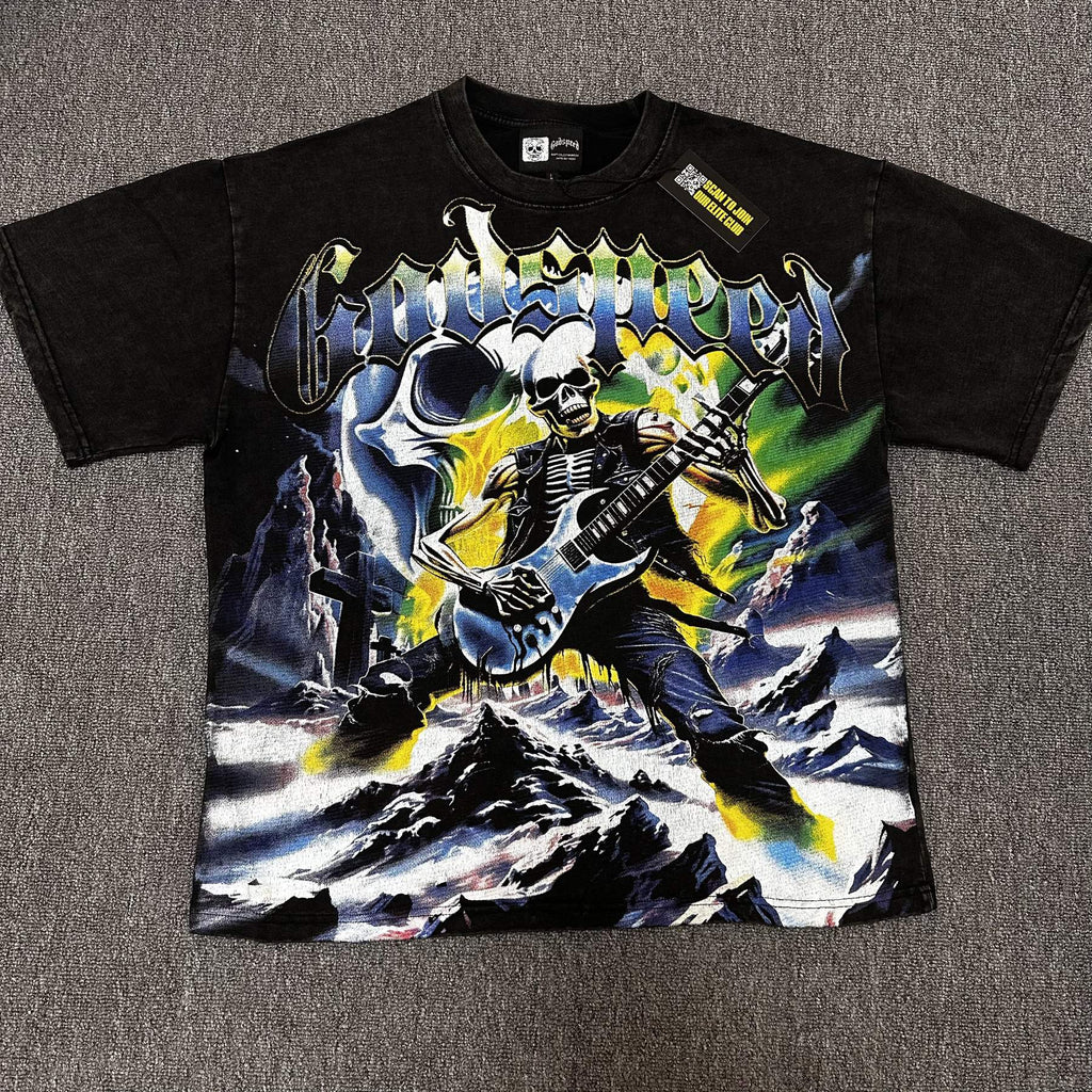 Godspeed Skeleton Guitar Graphic T-Shirt — hero