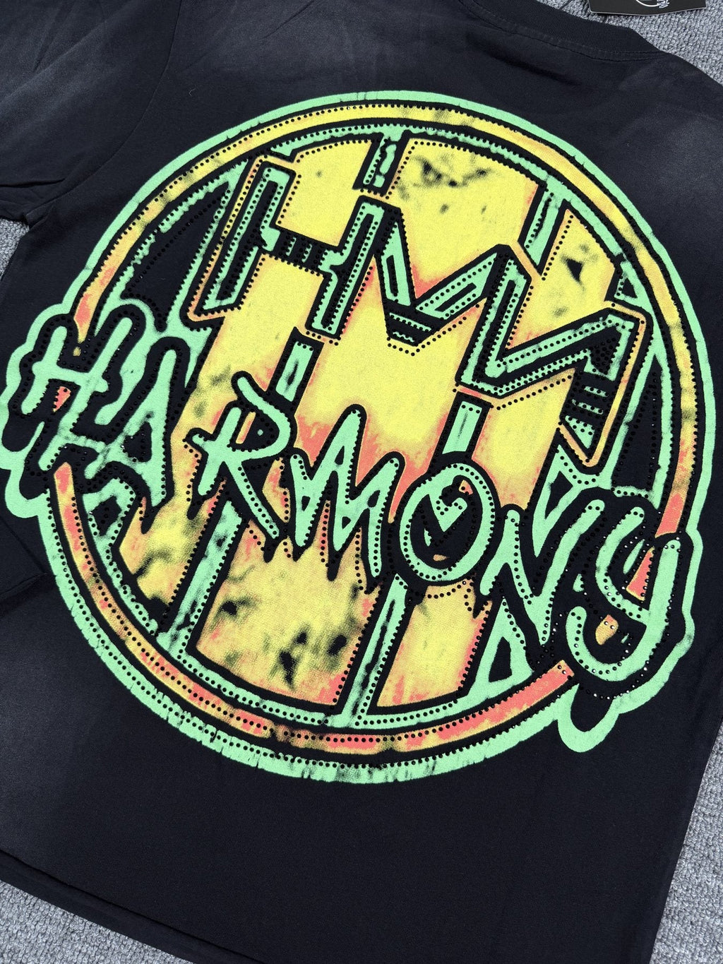 HARMONY New Age Black Front & Back Graphic T-Shirt — detail