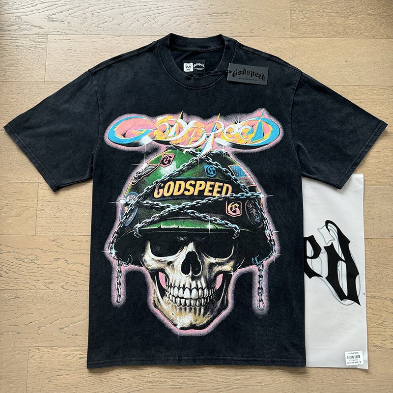 Godspeed Out of Many One Skull Graphic T-Shirt — context