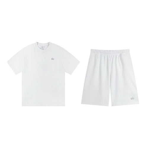 alo Solid Logo T-Shirt & Shorts Set — front