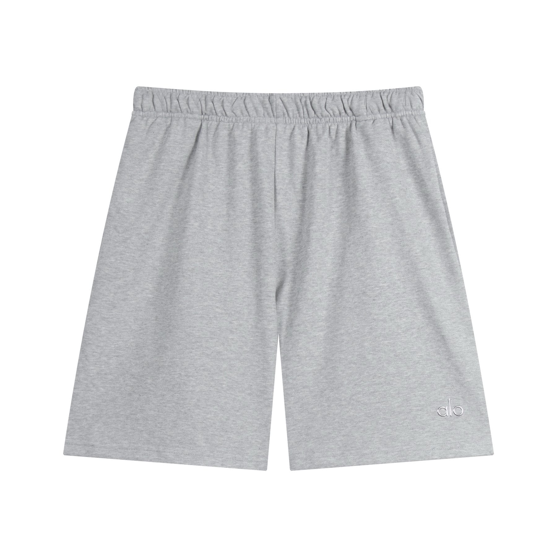 alo Elastic Waist Logo Detail Shorts — front
