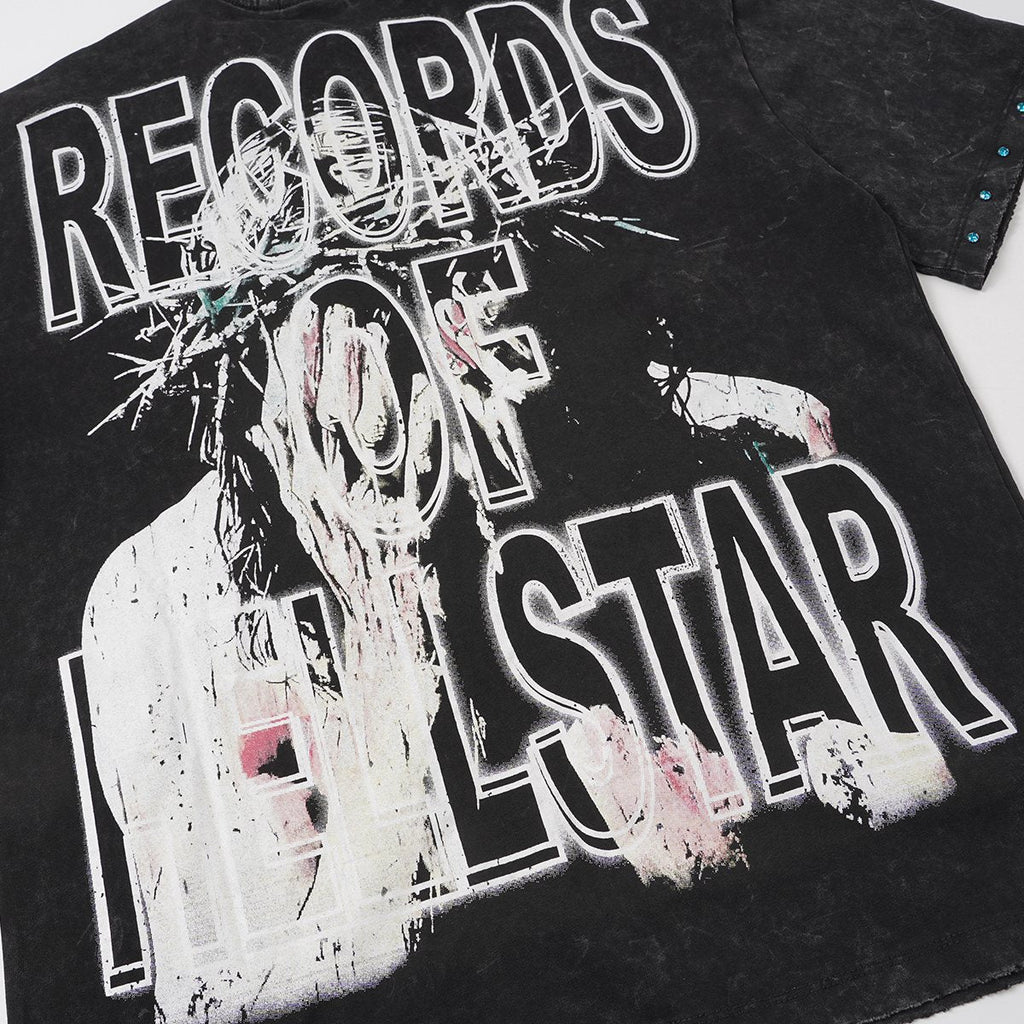 Hellstar Records Face Graphic T-Shirt — detail