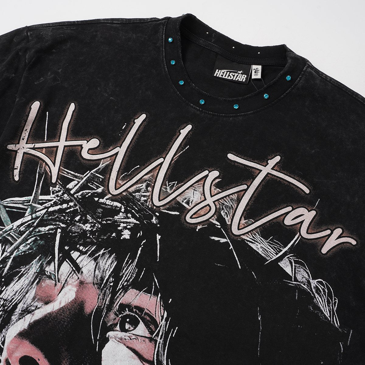 Hellstar Records Face Graphic T-Shirt — detail
