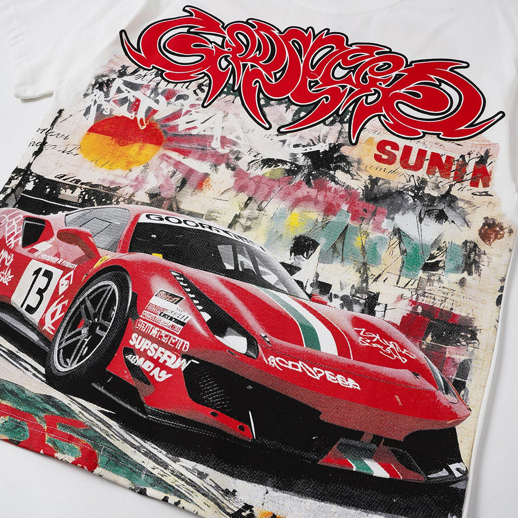 Godspeed Racing Graffiti Graphic T-Shirt - White — detail