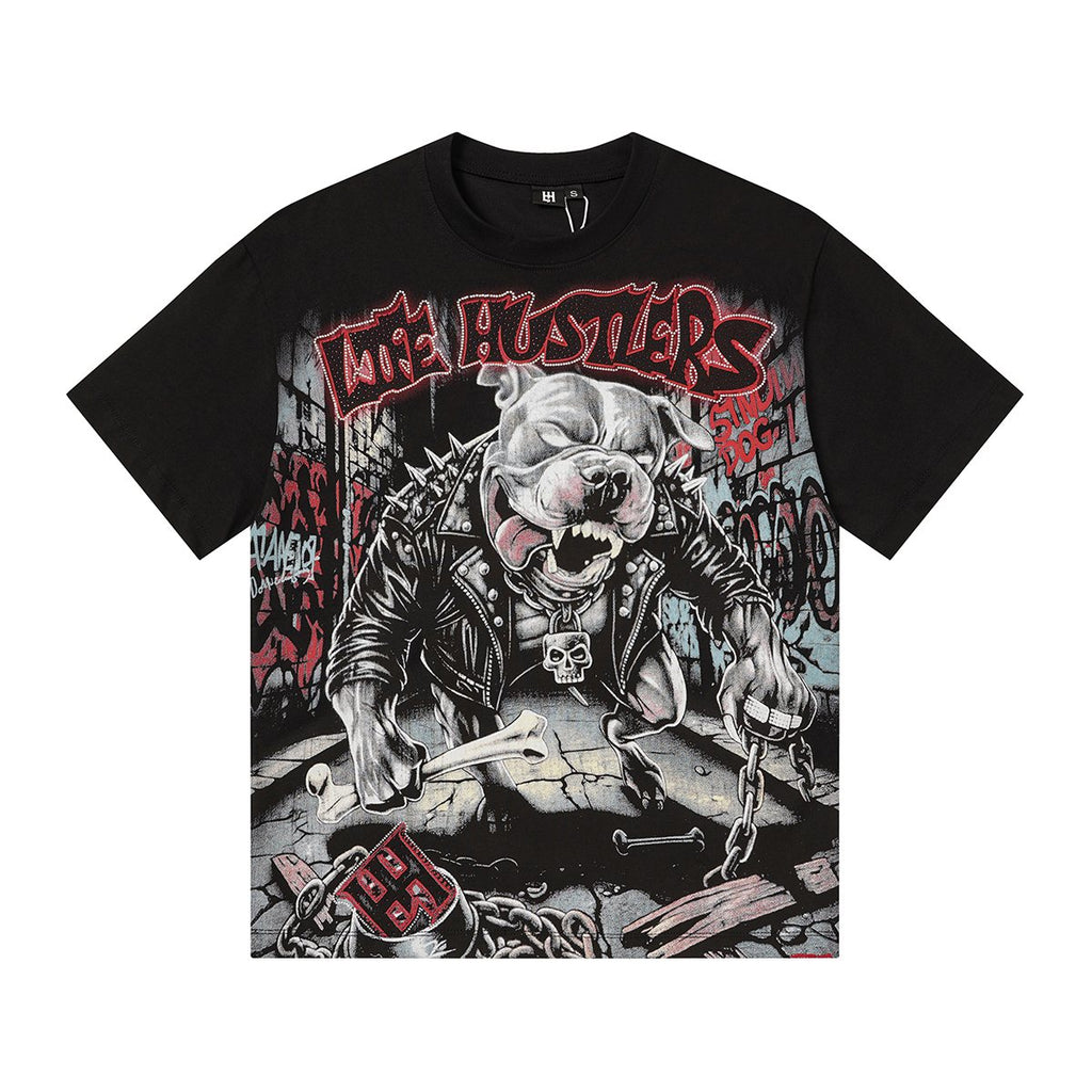 Life Hustlere Front & Back Rhinestone Graphic T-Shirt — hero
