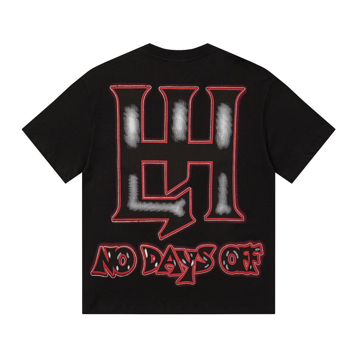 Life Hustlere Front & Back Rhinestone Graphic T-Shirt — back