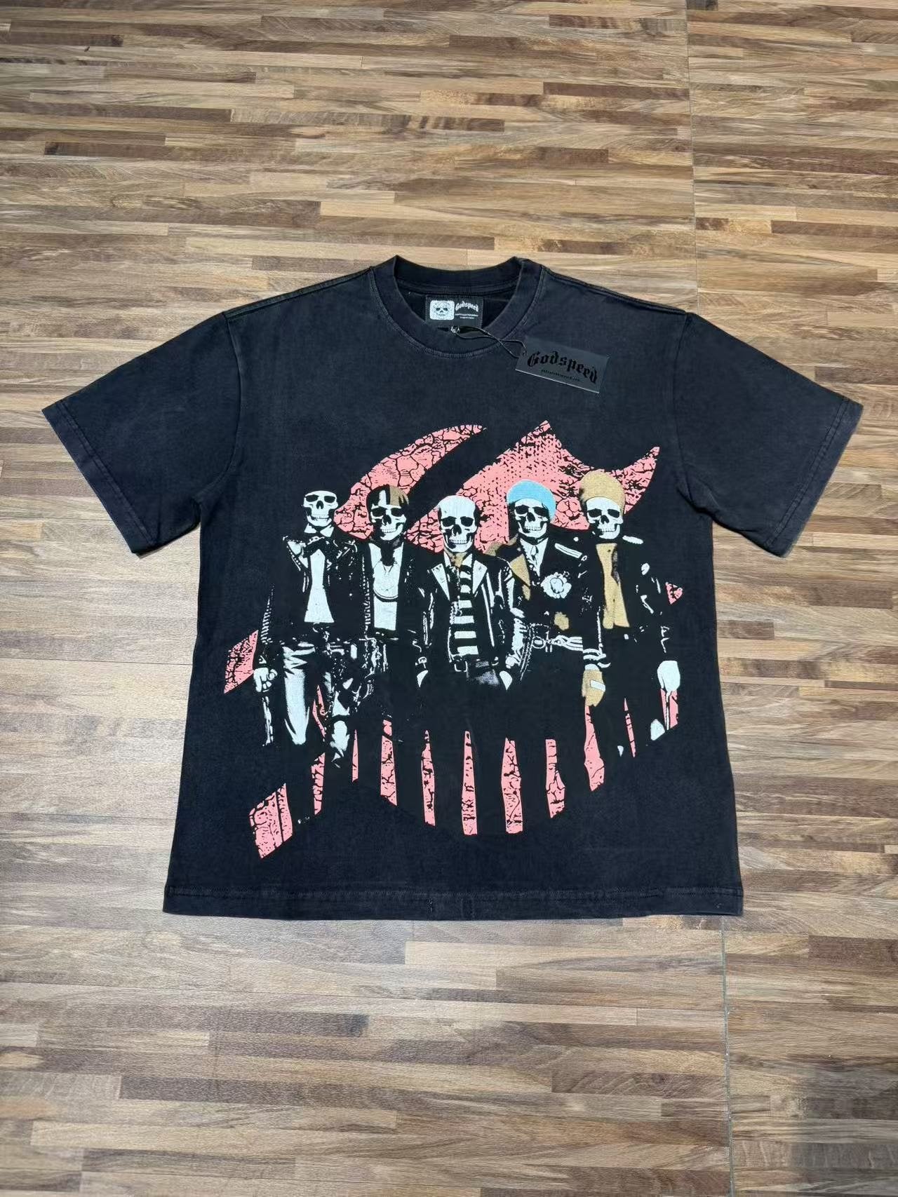 Godspeed Skeleton Band Graphic T-Shirt — front