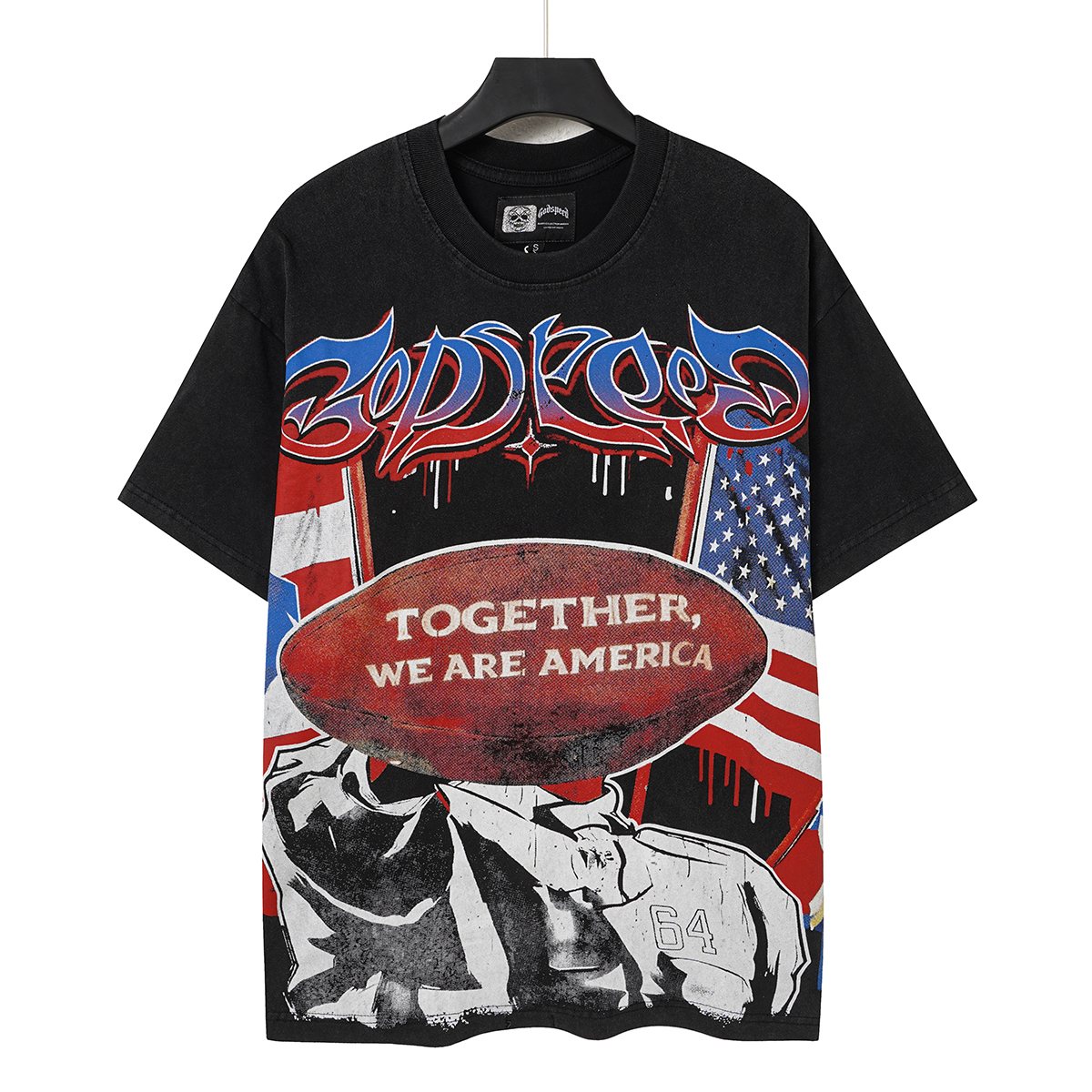 Godspeed Together We Are America Football Graphic T-Shirt — hero