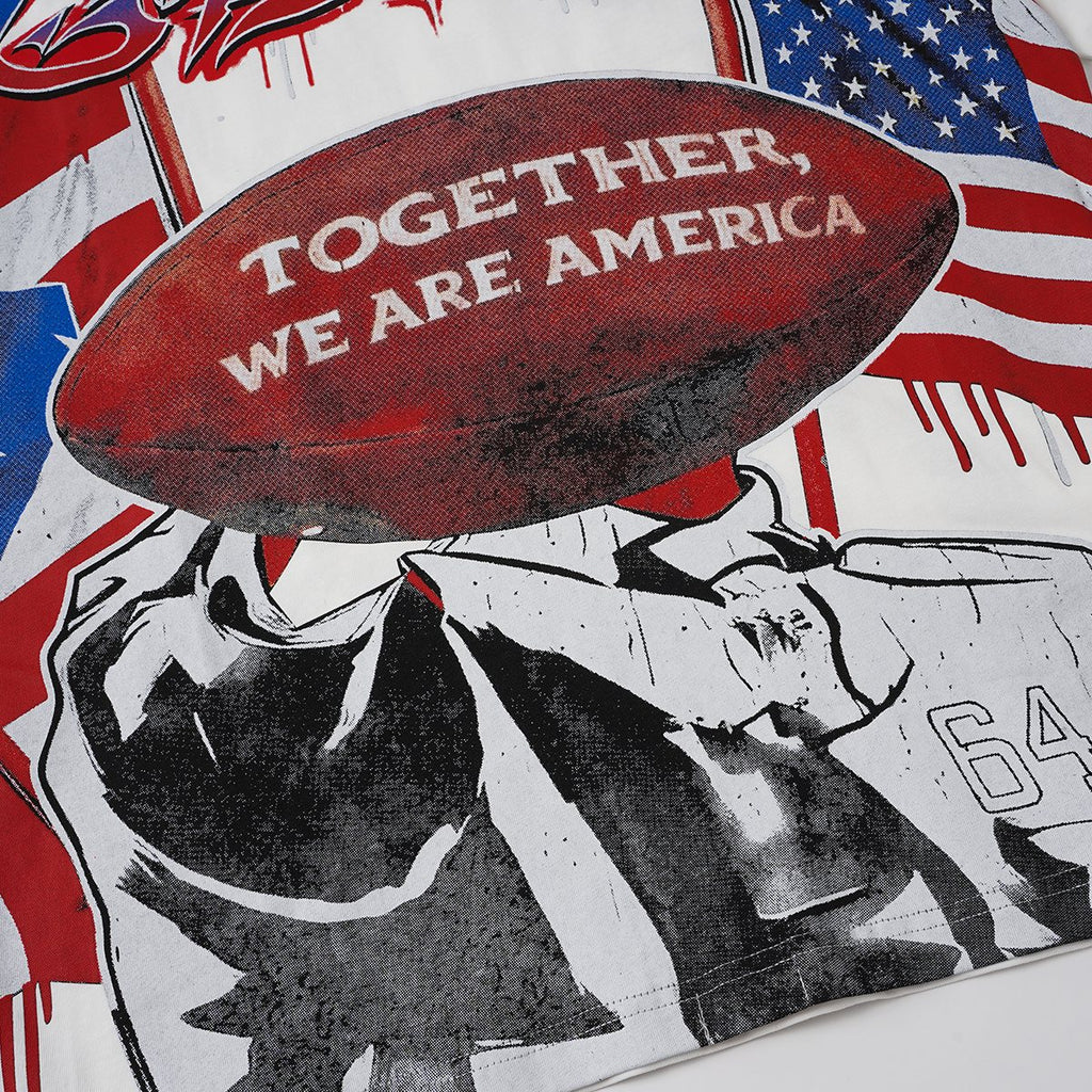 Godspeed Patriotic Football Graphic T-Shirt — detail