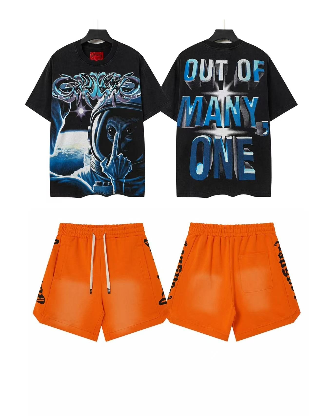 Godspeed Out Of Many Astronaut T-Shirt & Shorts Set — front