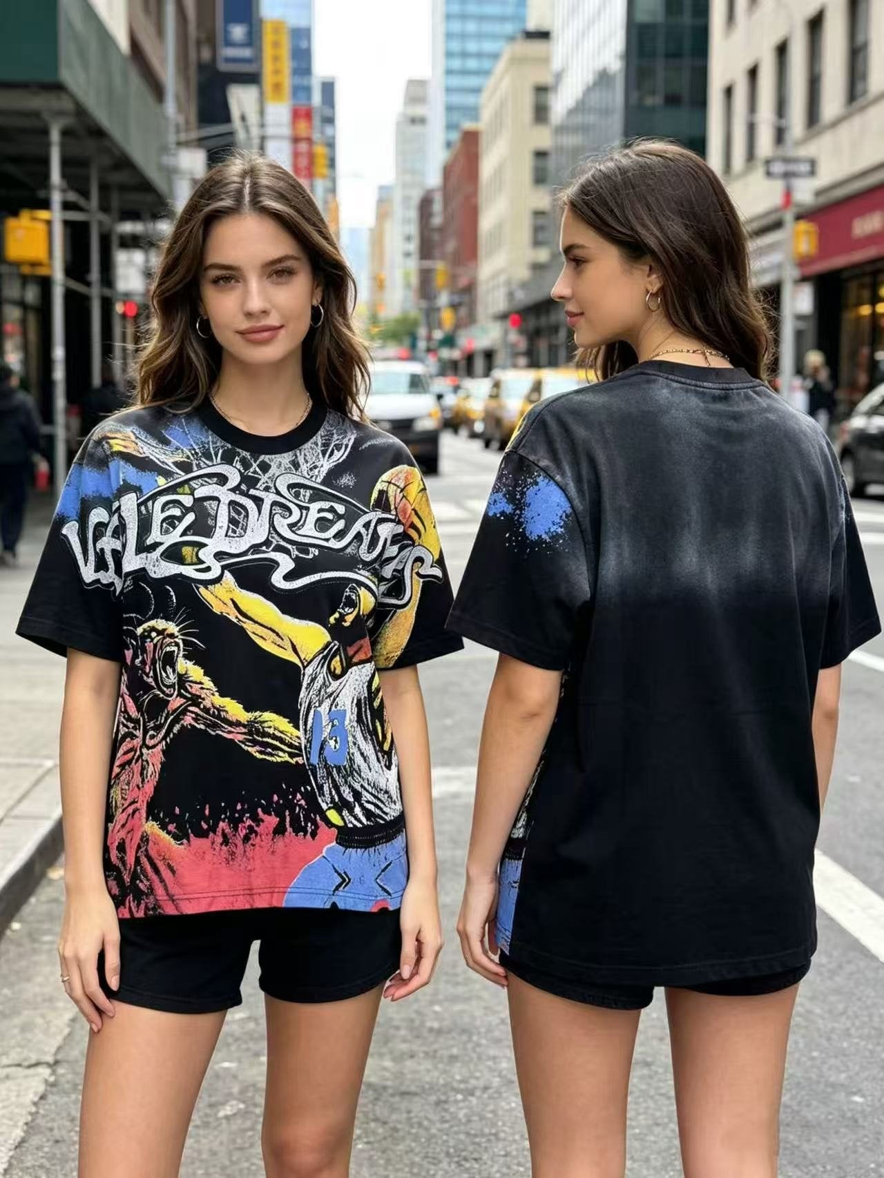 VALLEY Basketball Animal Graphic Short-Sleeve T-Shirt — model