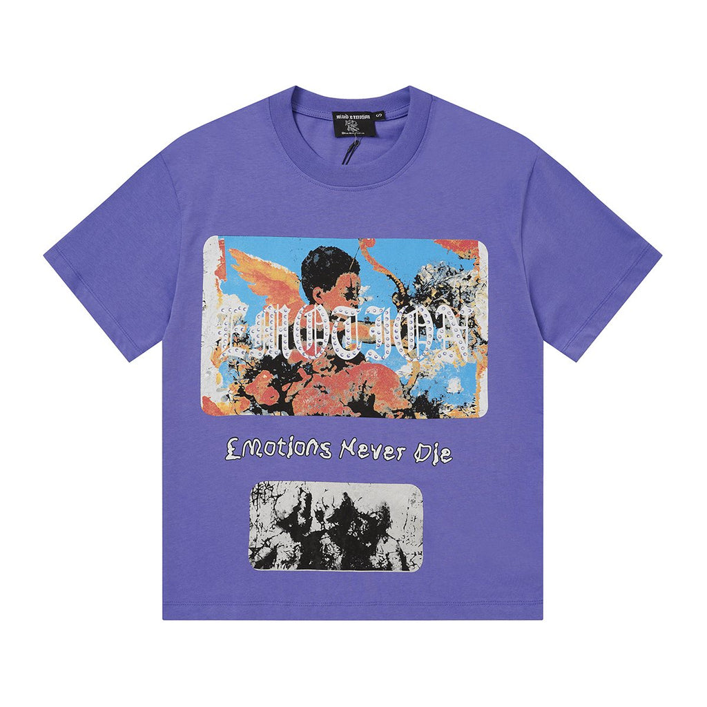 MIXED EMOTION Rhinestone Graphic T-Shirt — front