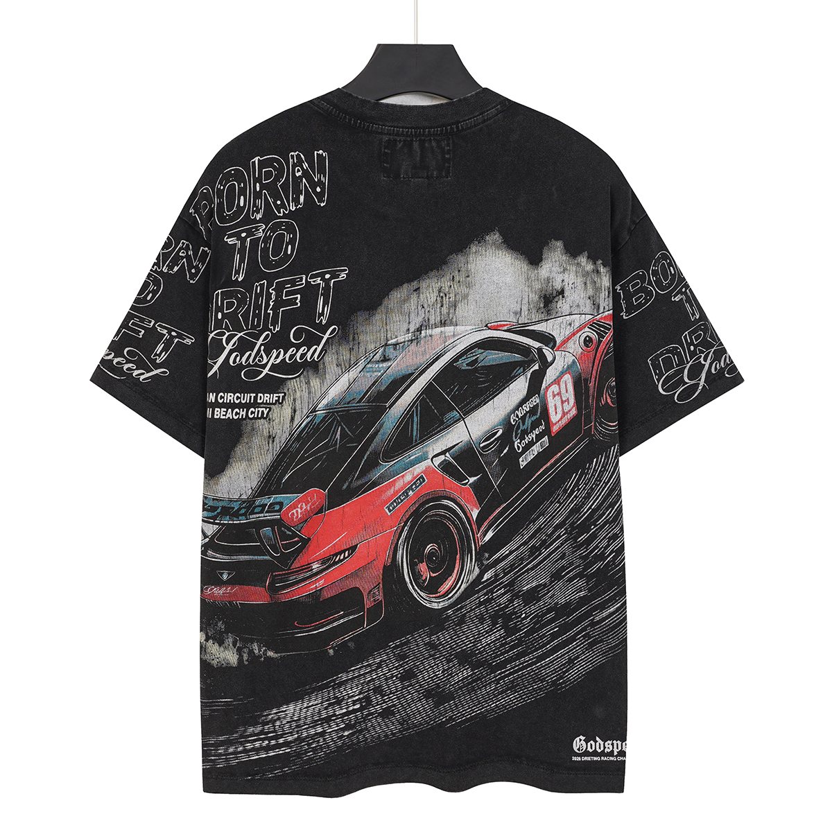 Godspeed Born to Drift Racing Graphic T-Shirt — back
