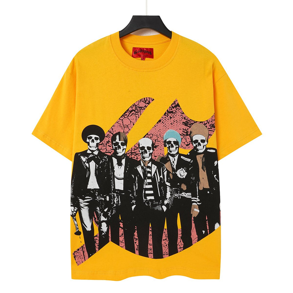 Godspeed Skeleton Band Guitar Graphic T-Shirt — front