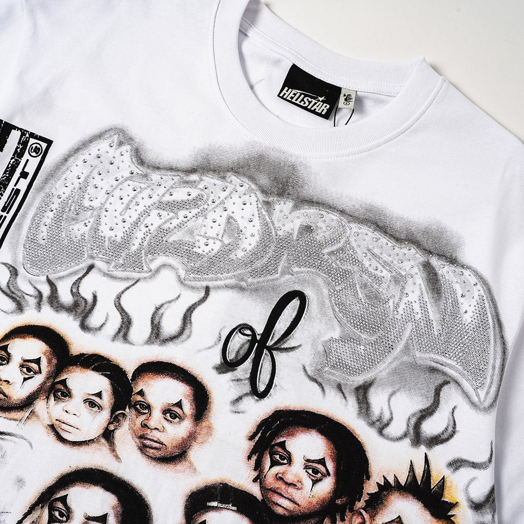 Hellstar Redemption Rhinestone Graphic T-Shirt — fabric_closeup
