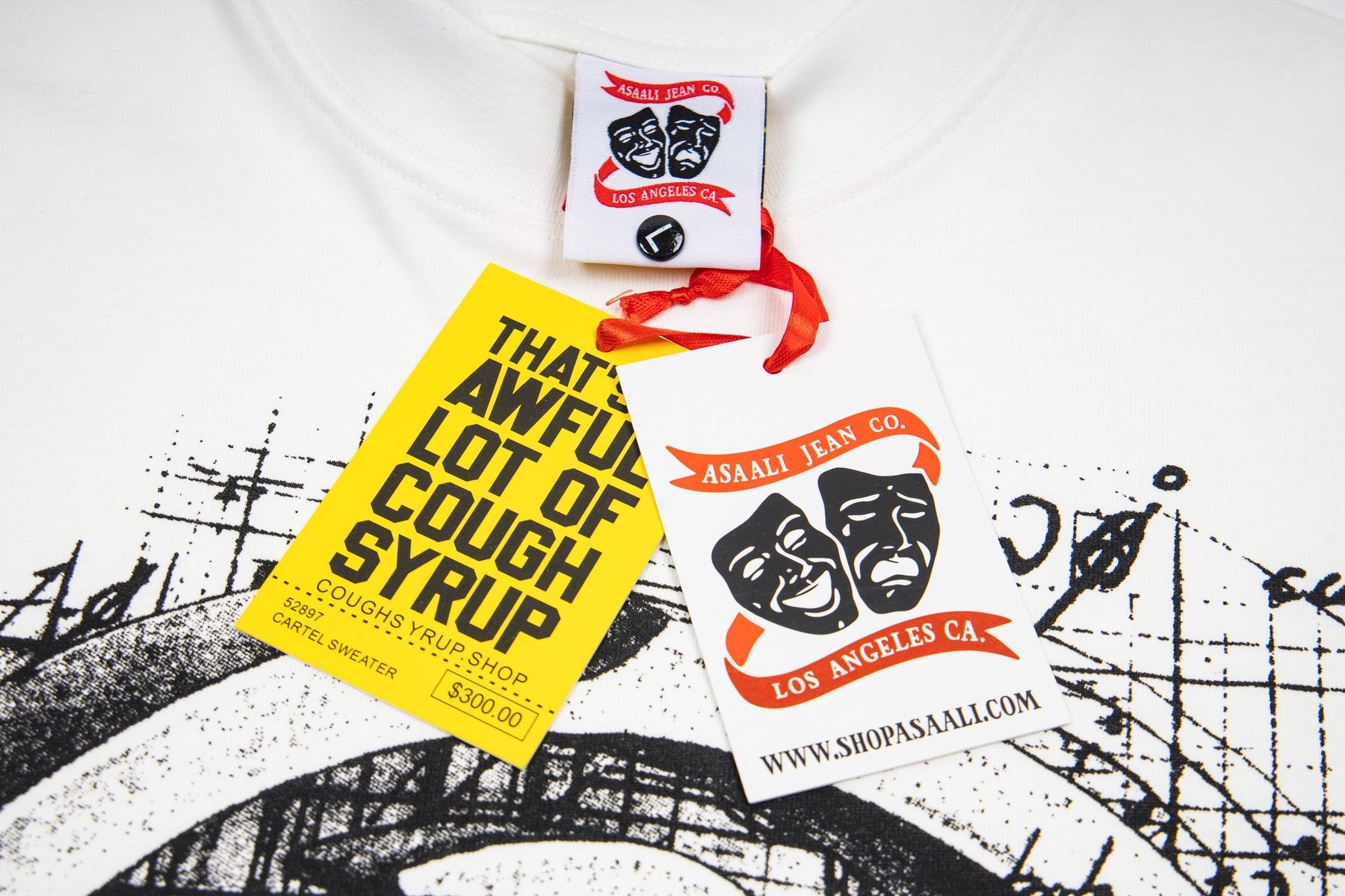 ASAALL White Graphic Short-Sleeve T-Shirt — hang_tag