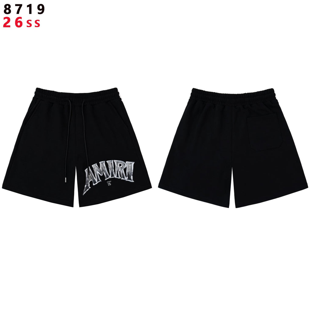 AMIRI Metallic Letter Graphic T-Shirt & Shorts Set — front