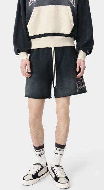 AMIRI Vintage Collegiate Graphic Shorts — context
