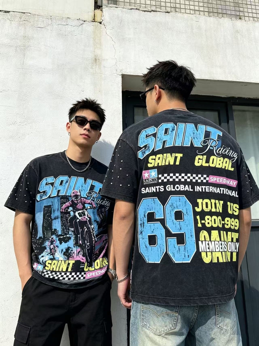 SAINT Racing Motorcycle Graphic T-Shirt — context