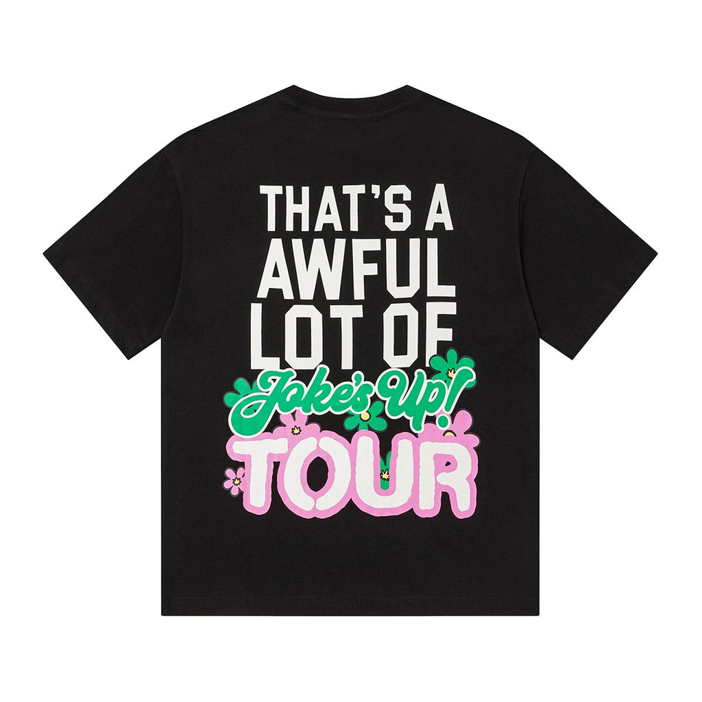 THAT'S A AWFUL LOT OF COUGH SYRUP Floral Tour Graphic T-Shirt — back
