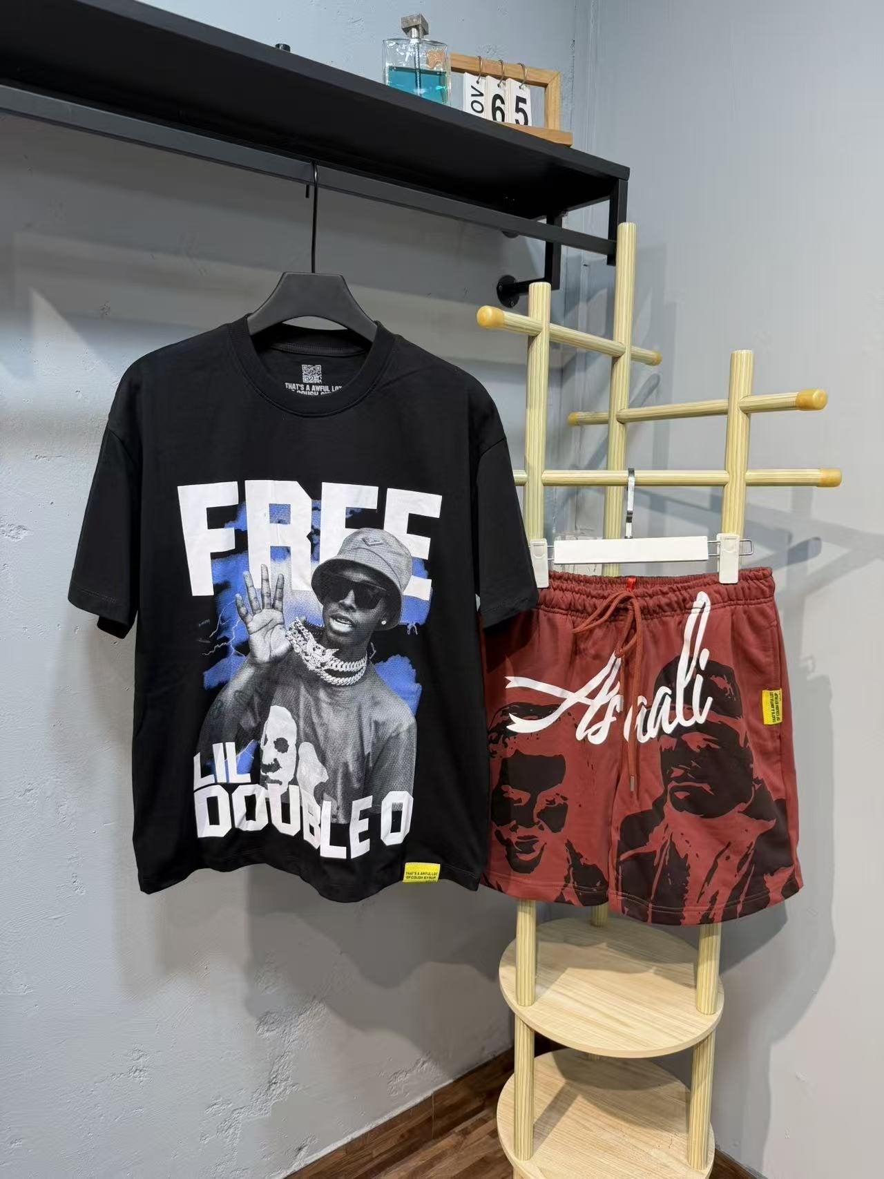 THAT'S A AWFUL LOT OF COUGH SYRUP FREE Graphic T-Shirt & Shorts Set — front