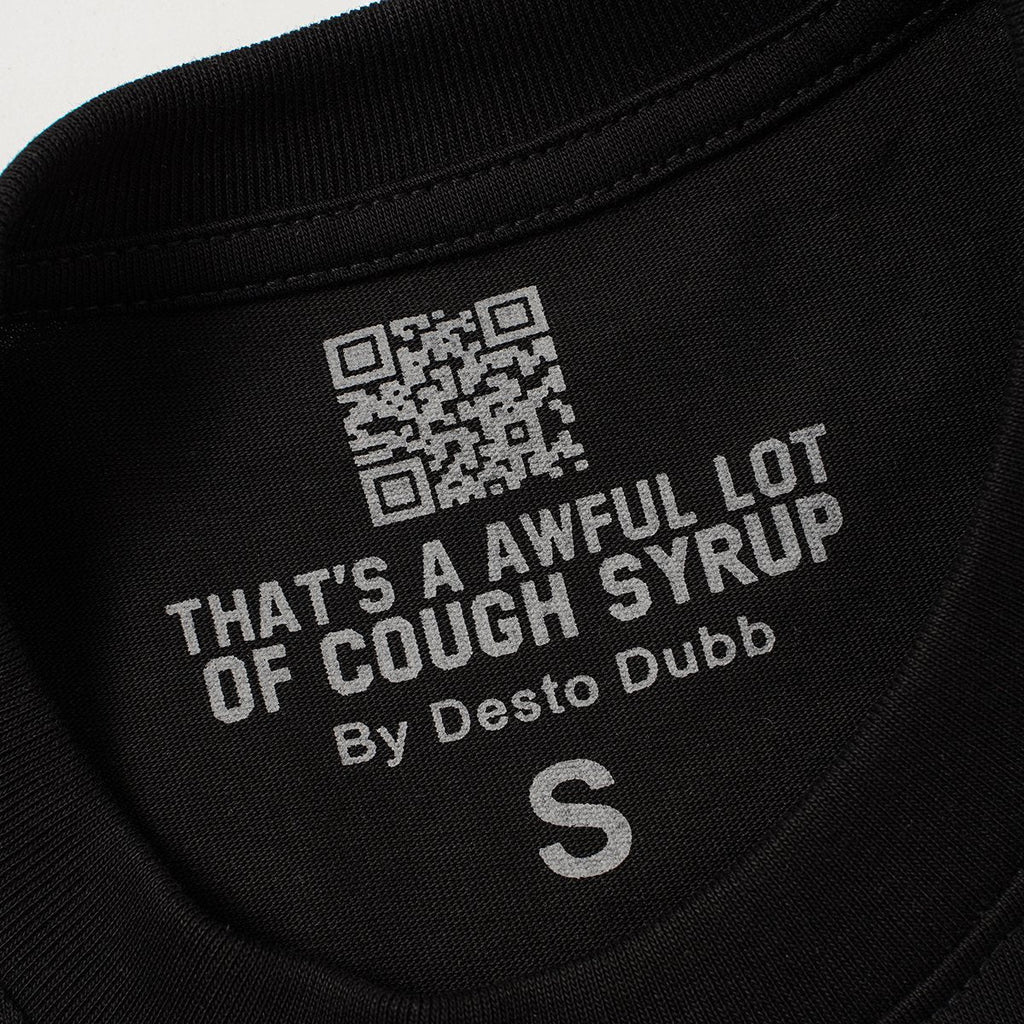 THAT'S A AWFUL LOT OF COUGH SYRUP Front & Back Graphic T-Shirt — neck_label