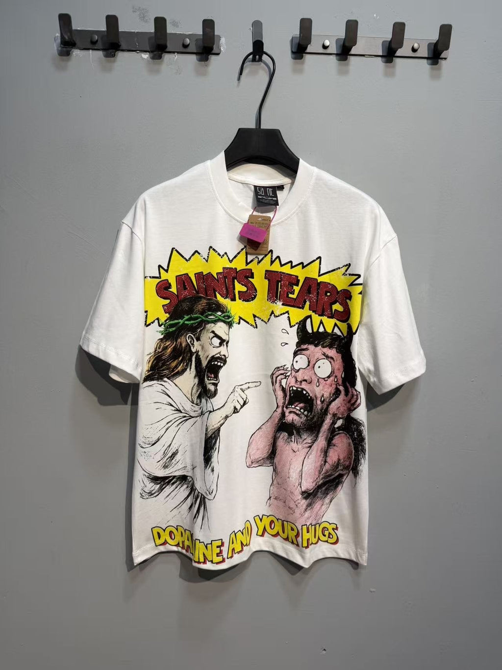 SAINT P53 Rhinestone Graphic T-Shirt — front
