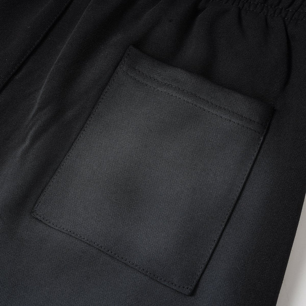 THAT'S A AWFUL LOT OF COUGH SYRUP Black Graphic Drawstring Shorts — detail