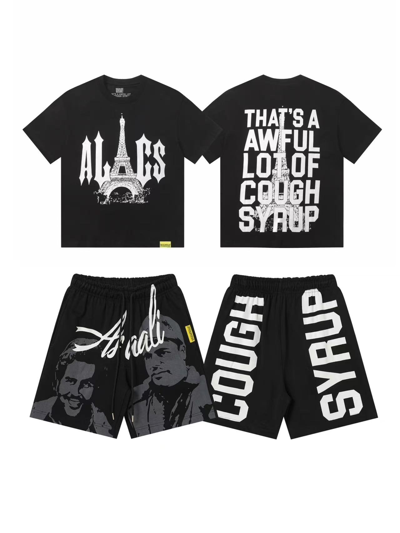 THAT'S A AWFUL LOT OF COUGH SYRUP Paris Eiffel Graphic Short-Sleeve Set — front